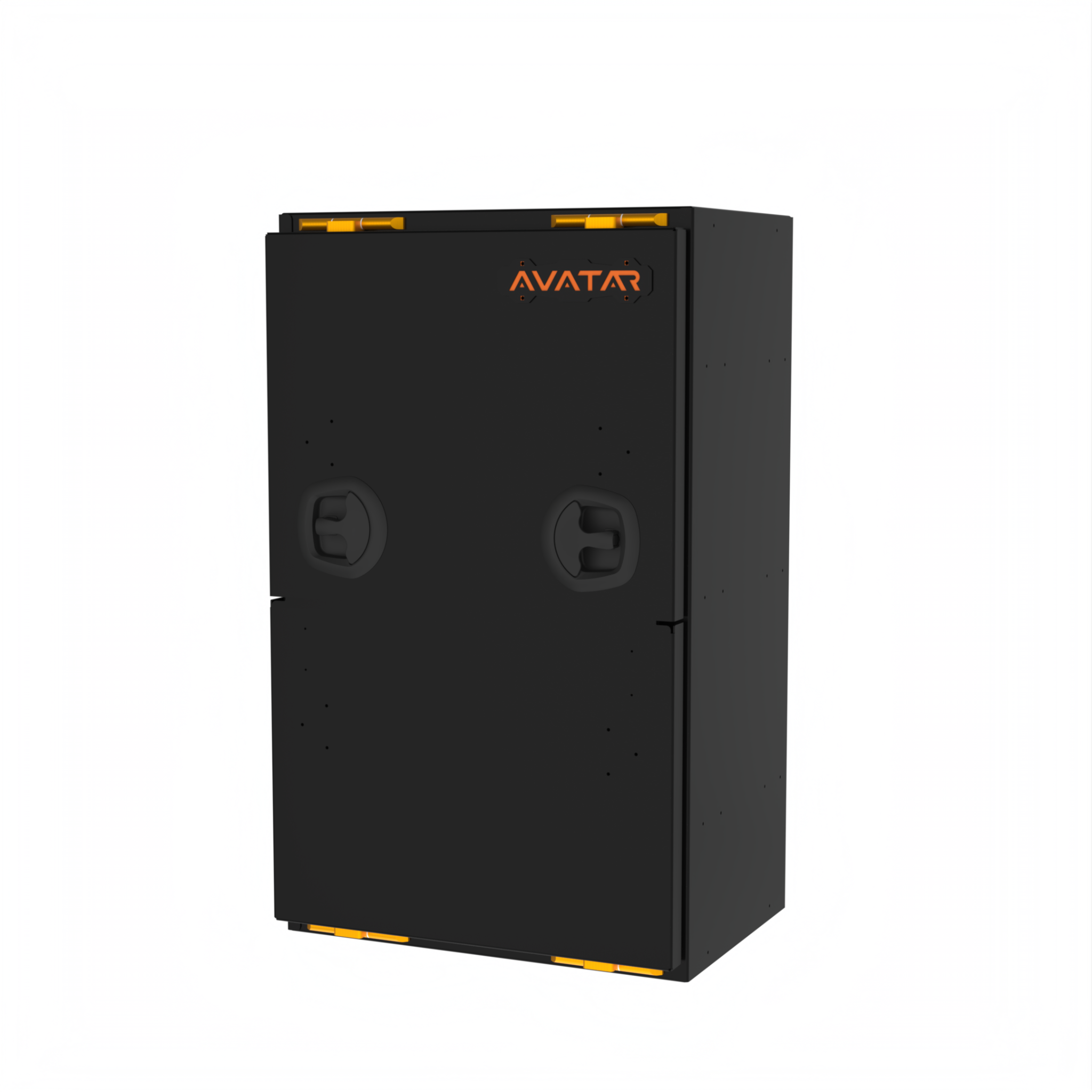 Black safe box with 'Avatar' branding on a white background
